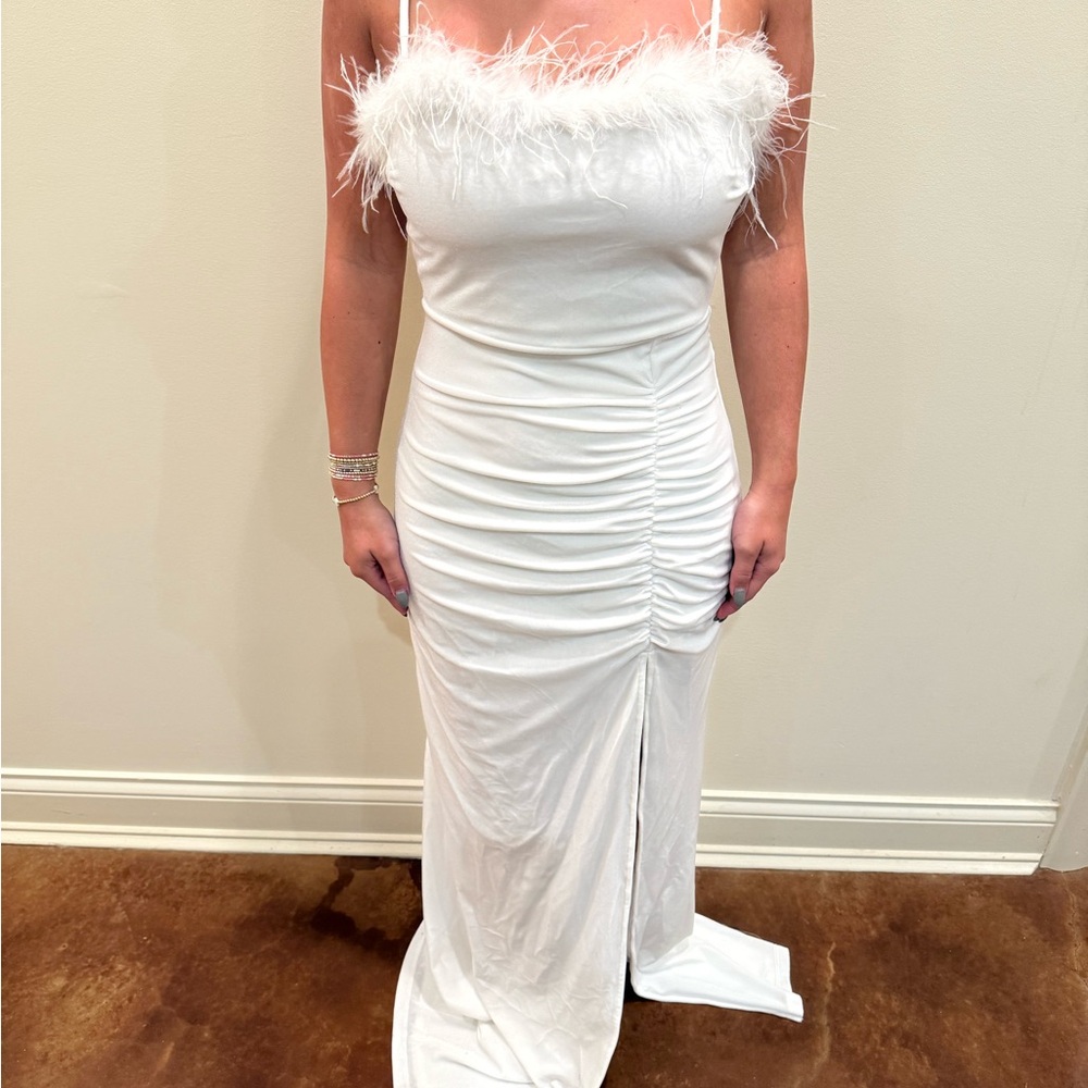 White velvet dress